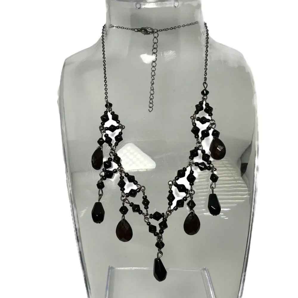 5/$20 Black Beaded Statement Necklace